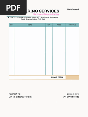 Business Invoice format