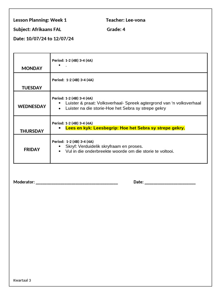 Lp afrikaans weekly pdf