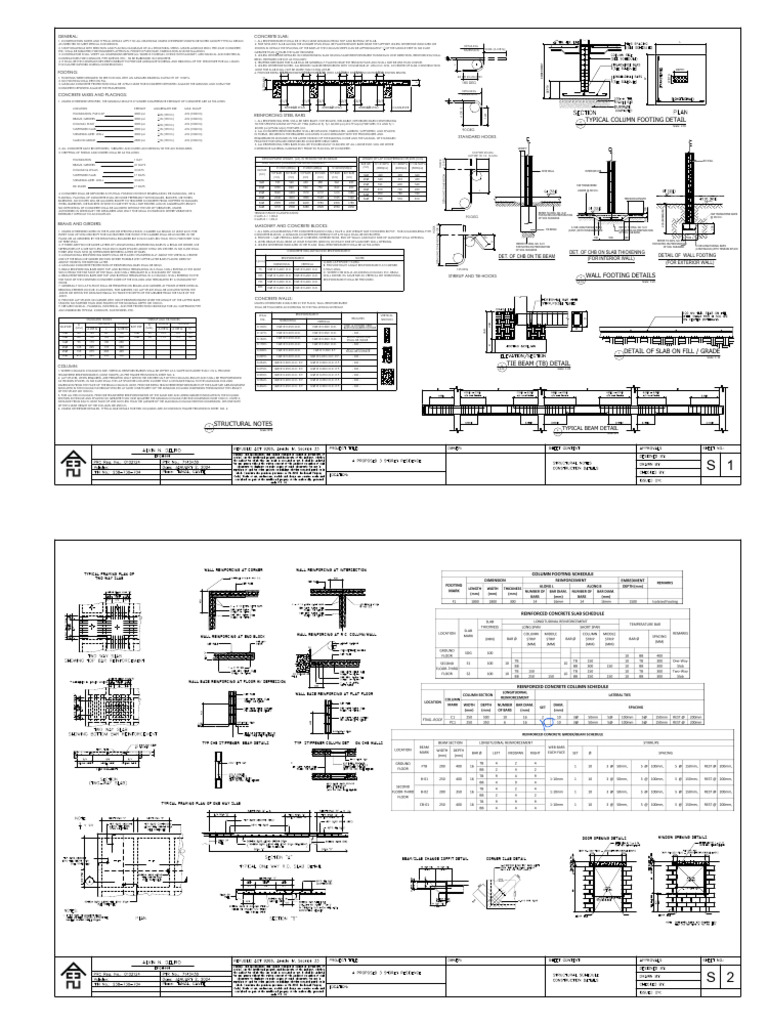 Aw Plans Structural & Plumbing With Corrections | PDF