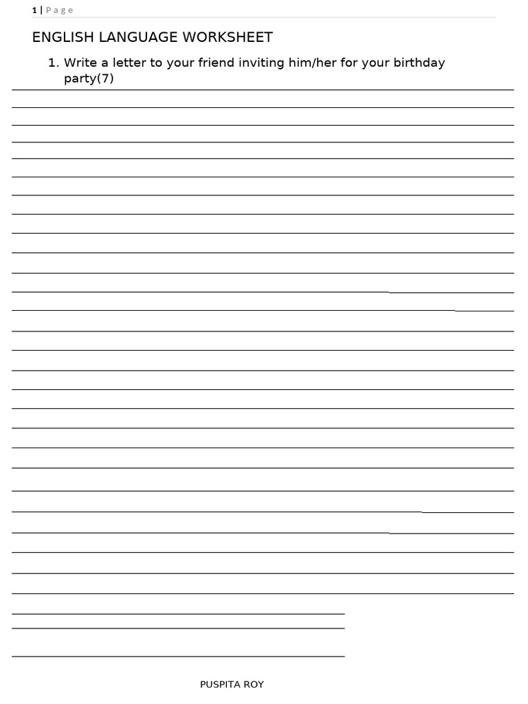 ENGLISH LANGUAGE WORKSHEET | PDF