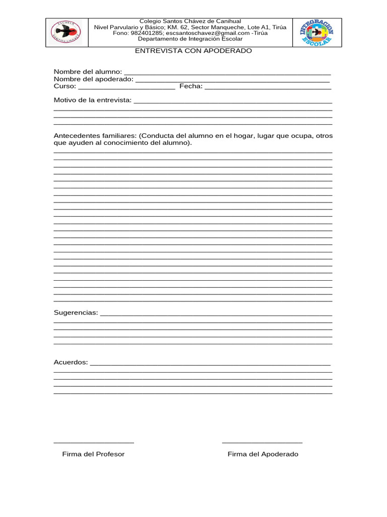 Entrevista apoderado | PDF