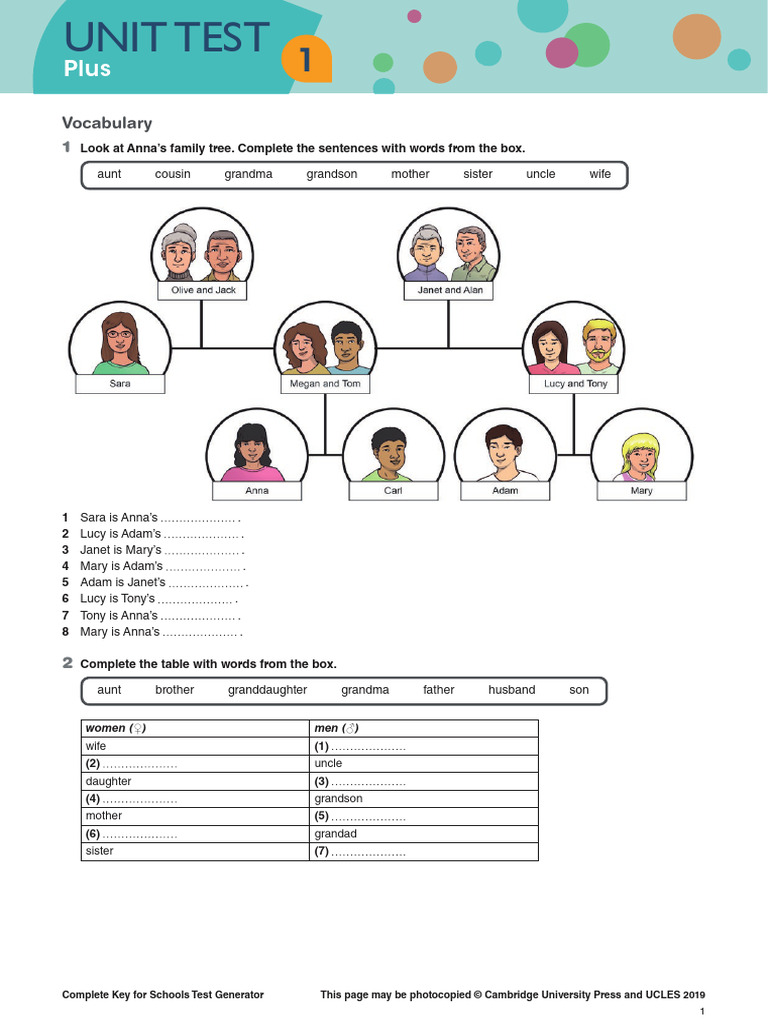 Complete A2 Test 1 Units 1 And 2 Pdf