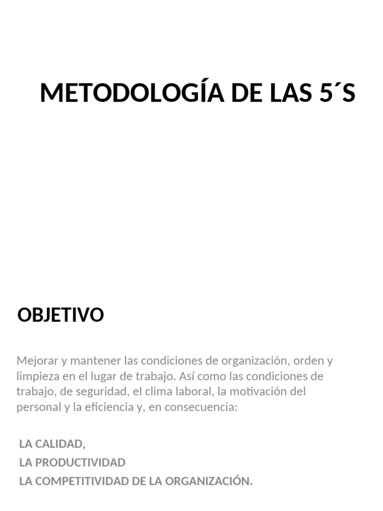 Metodología de Las 5 S: Mejores Prácticas Institucionales de | PDF