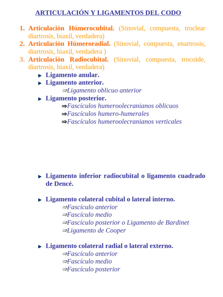 Articulaciones y Ligamentos Del Codo | PDF | Codo | Sistema ...