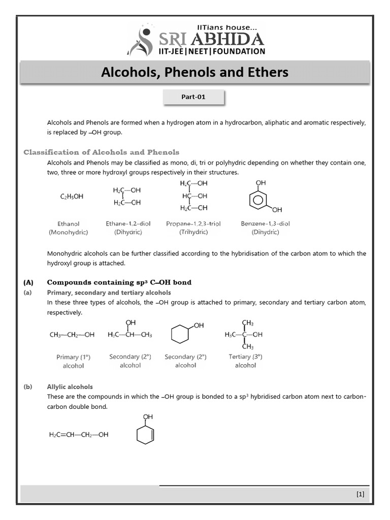 Alcohols, Phenols and Ethers | PDF