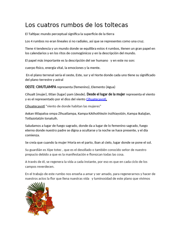 Los Cuatros Rumbos de Los Toltecas | PDF