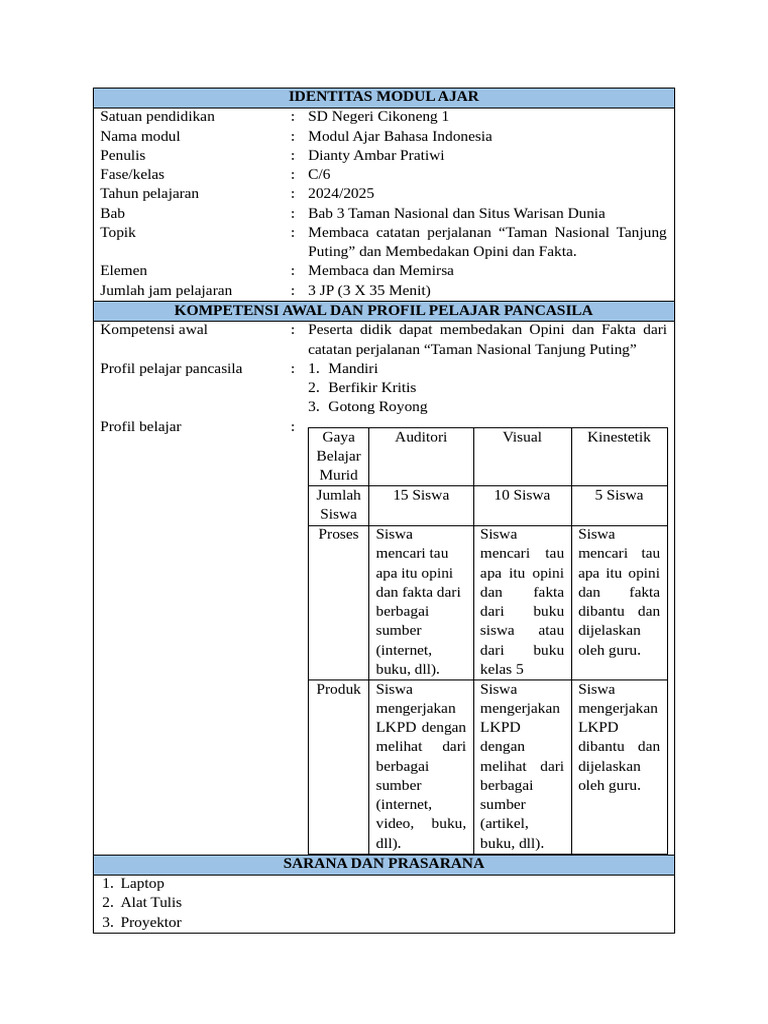 Modul Ajar Indonesia Bab 3 Pertemuan 3 Pdf