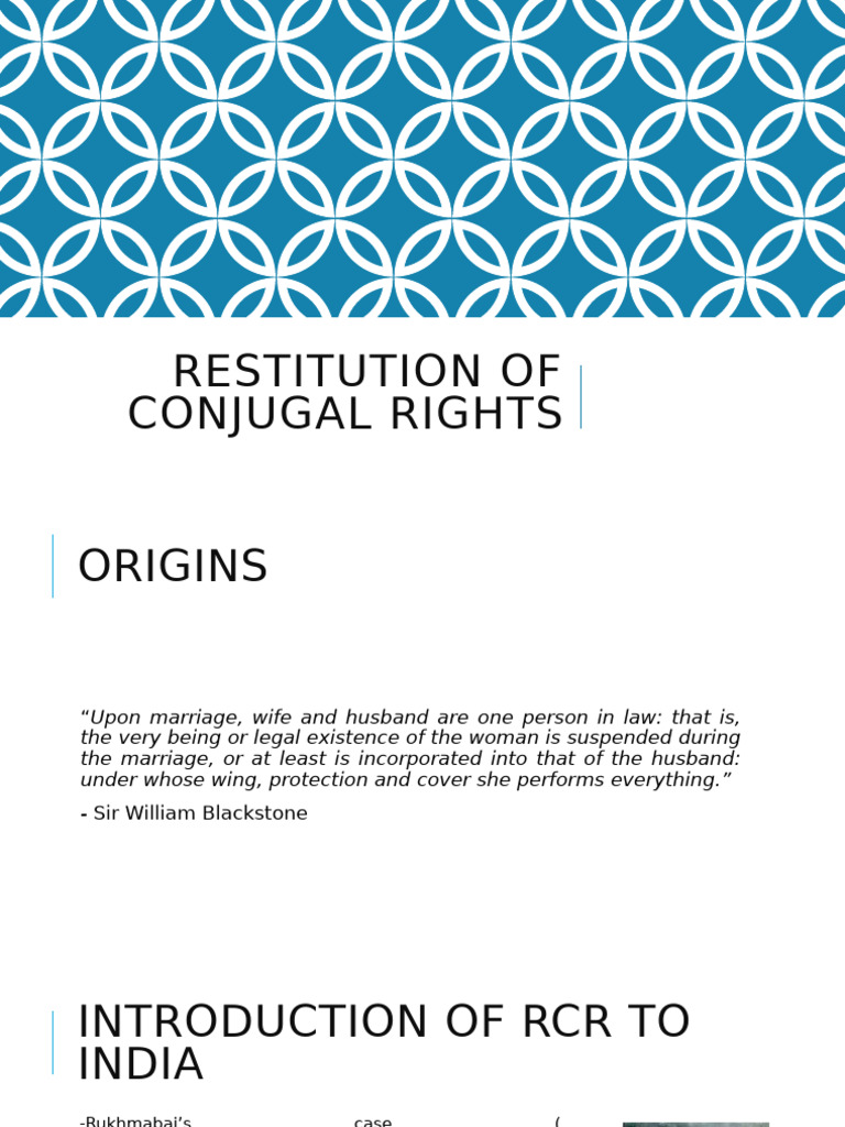 Restitution of Conjugal Rights | PDF