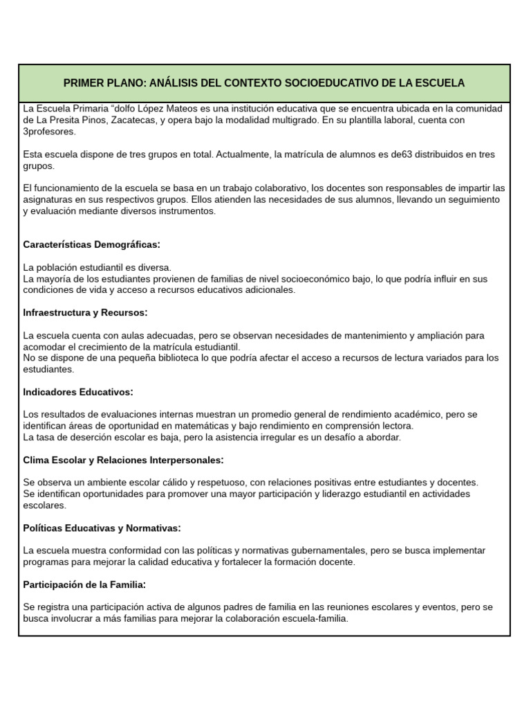Análisis del Plan Analítico Primer Grado | PDF | Sonido | Crecimiento ...