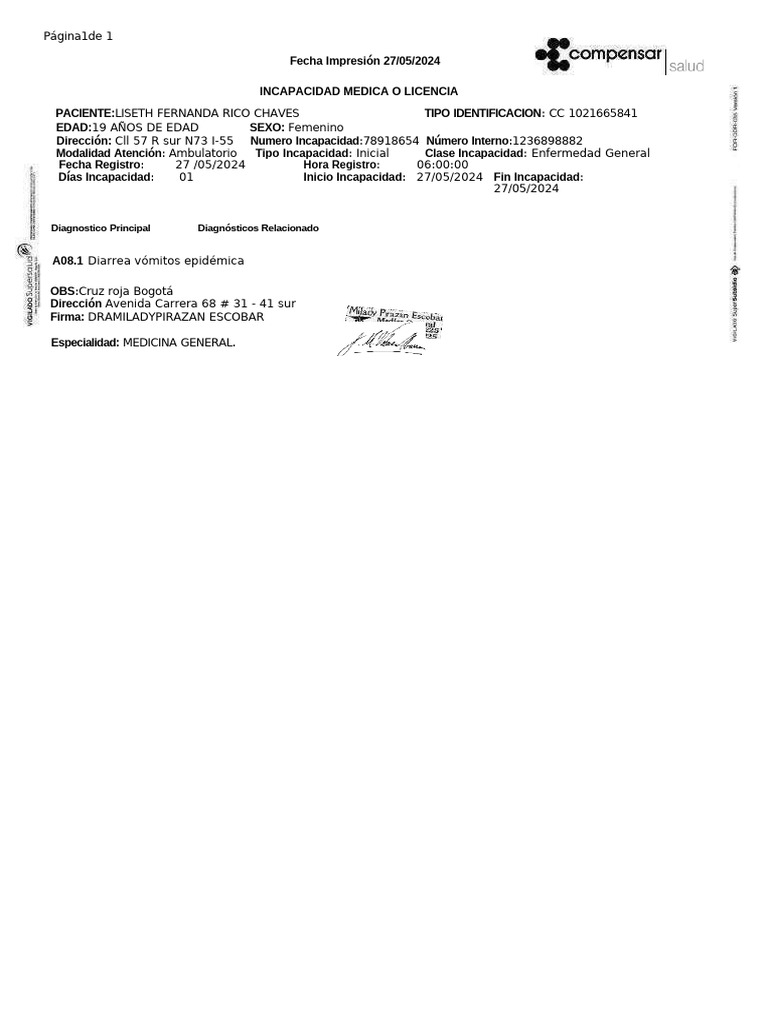 COMPENSAR LISETH FERNANDA | PDF