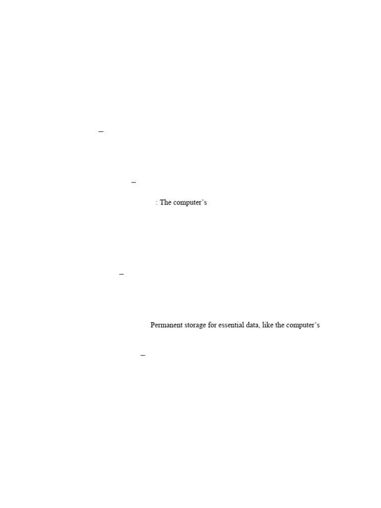 Types and Components of A Computer System Notes | PDF