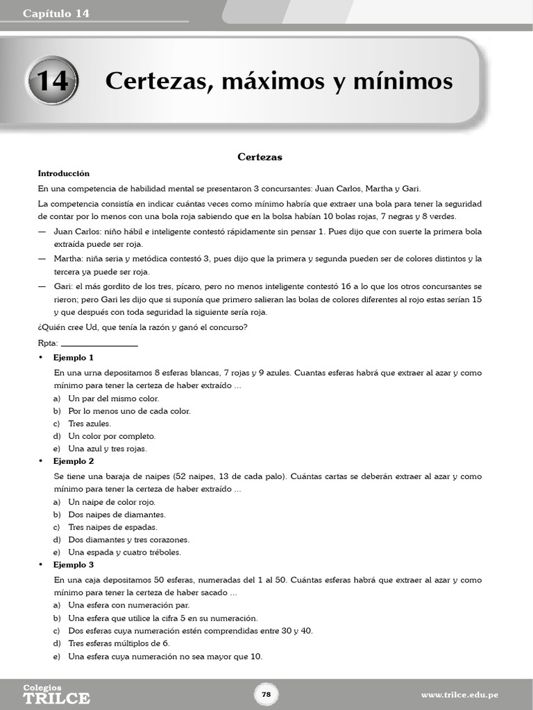 Tema 14 Certezas Maximos y Minimos | PDF