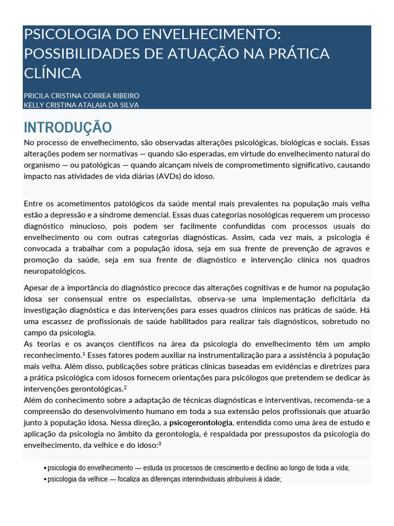 60 Psicologia Do Envelhecimento | PDF