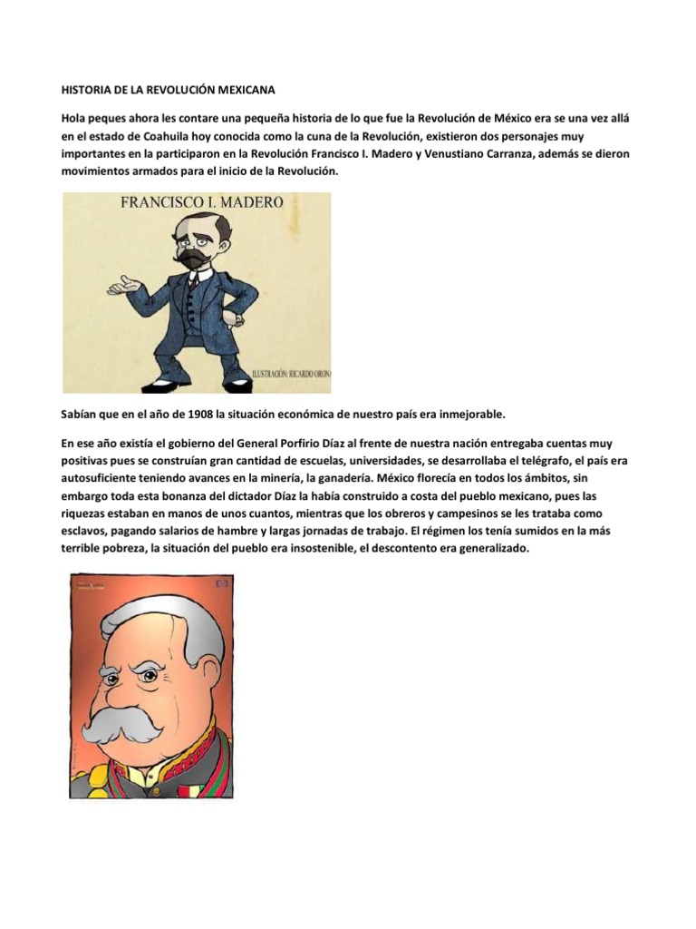 HISTORIA DE LA REVOLUCIÓN MEXICANA PARA NIÑOS México