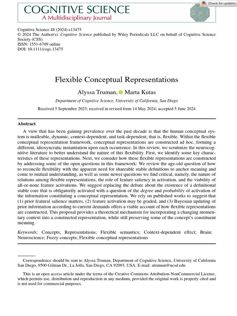 Cognitive Science - 2024 - Truman - Flexible Conceptual Representations ...