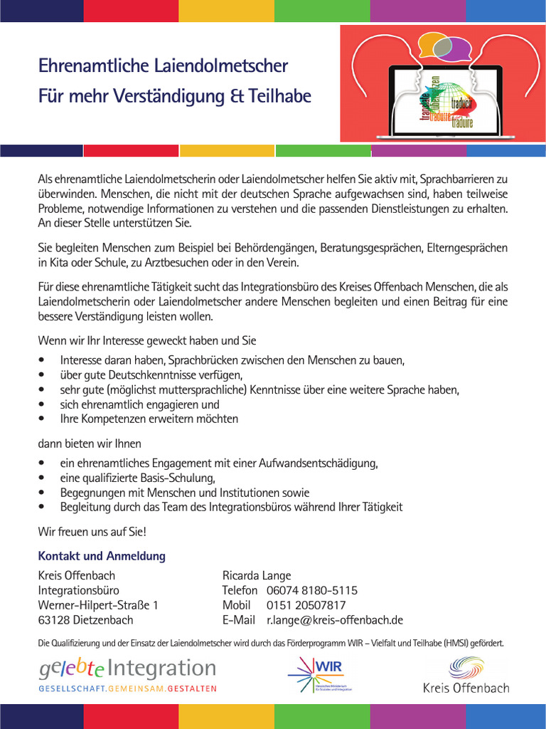 Handzettel Laiendolmetscher | PDF