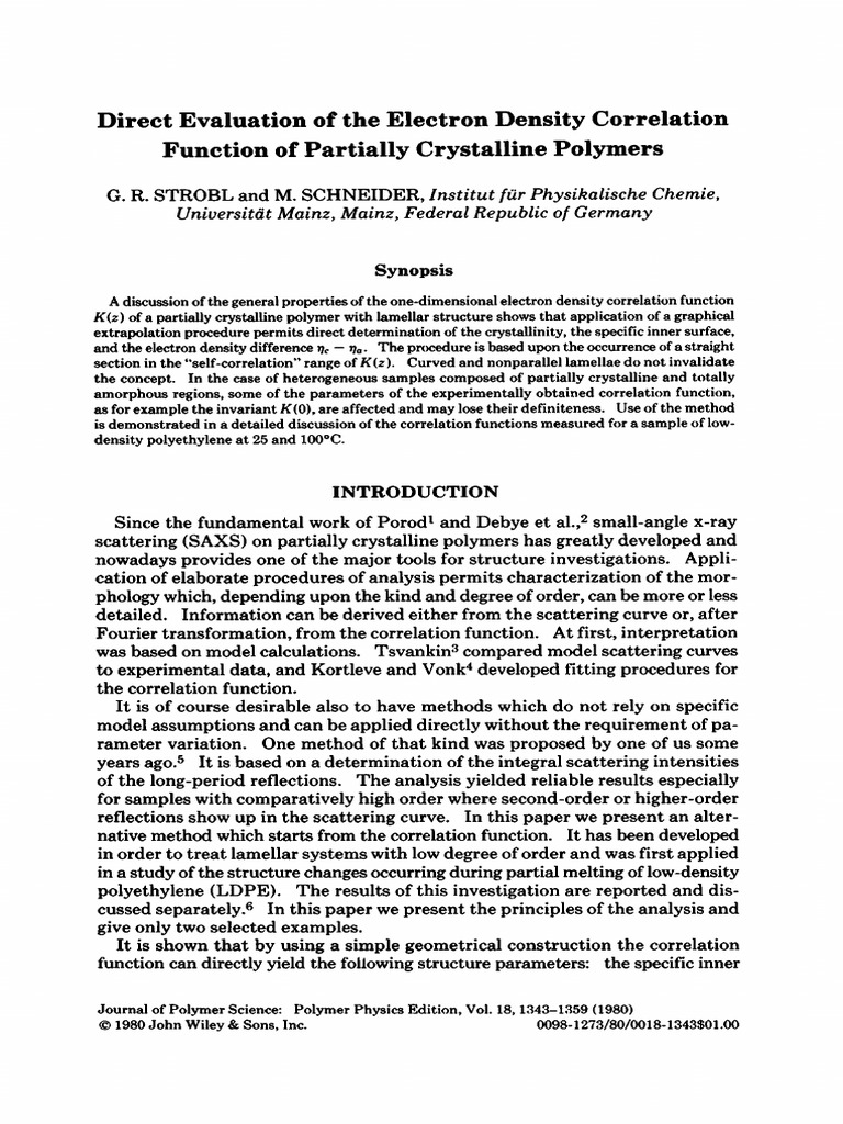 Correlation Function of SAXS Procedures | PDF