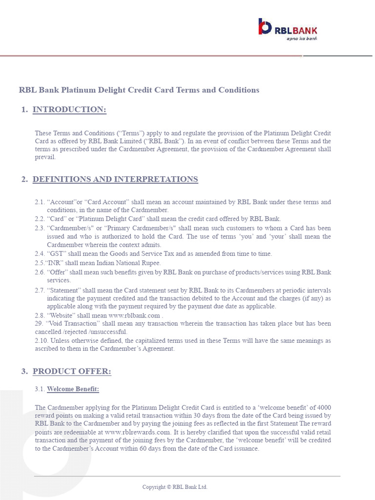 Terms Conditions Platinum Delight | PDF | Banks | Finance & Money ...