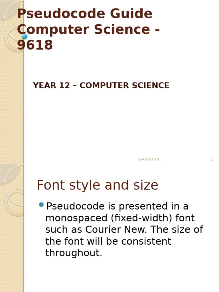 Pseudocode Guide | PDF