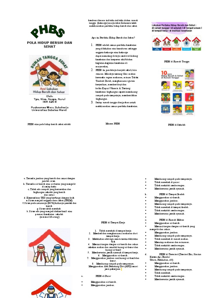 Leaflet PHBS | PDF
