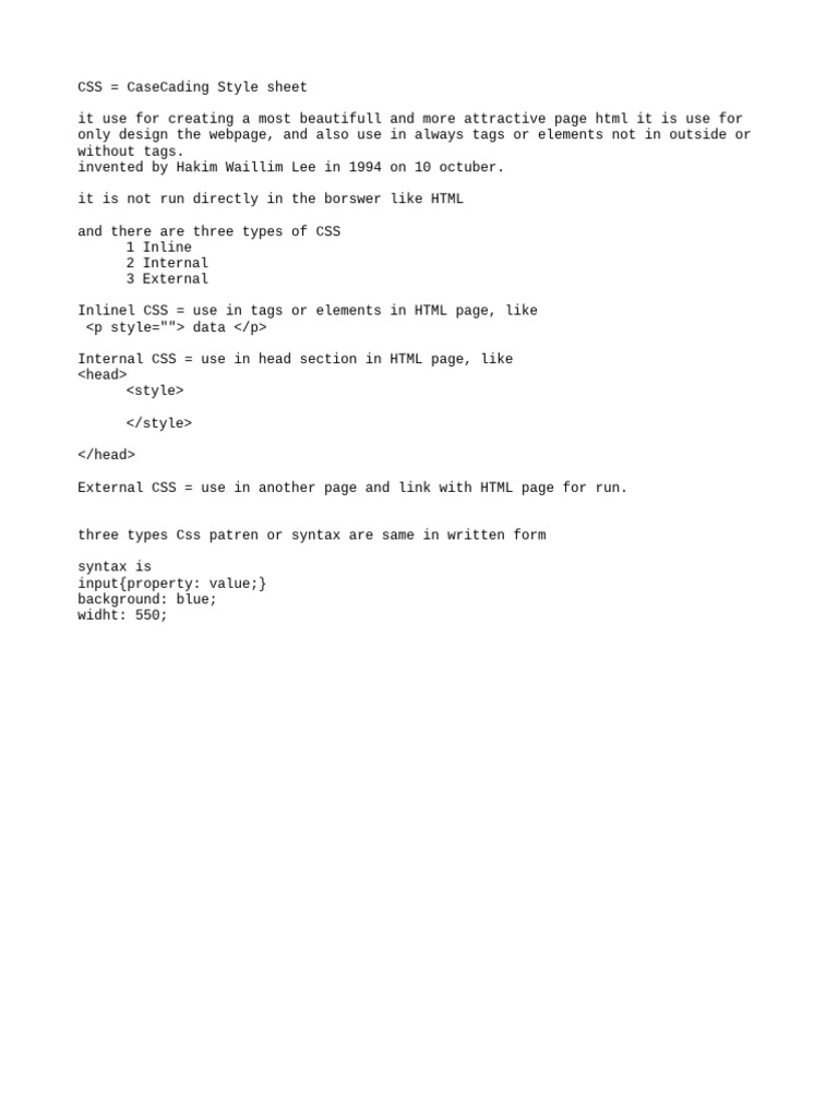 Intro of css pdf