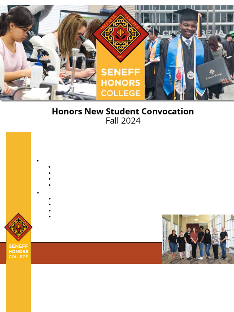 Honors New Student Convocation - Fall 2024 | PDF