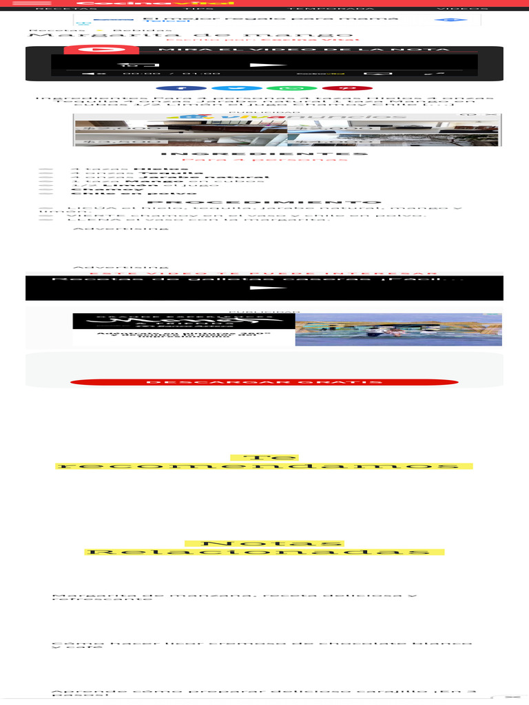 Receta De Margarita De Mango Cómo Hacer Margaritas Con Tequila Pdf