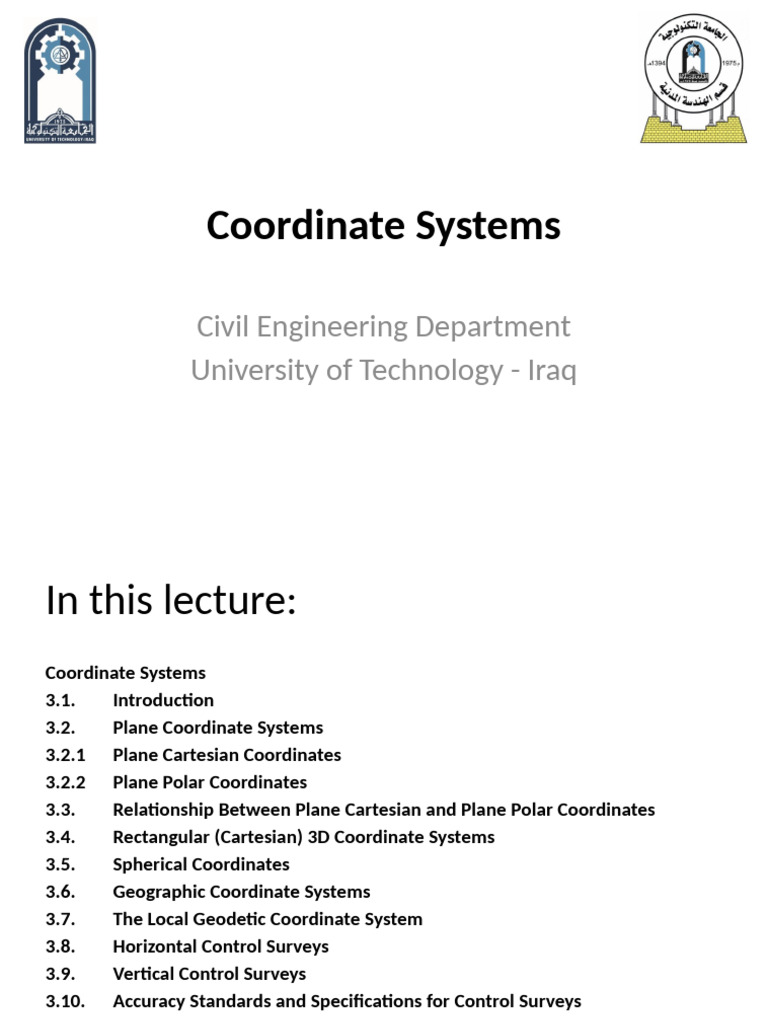 Coordinate Systems | PDF