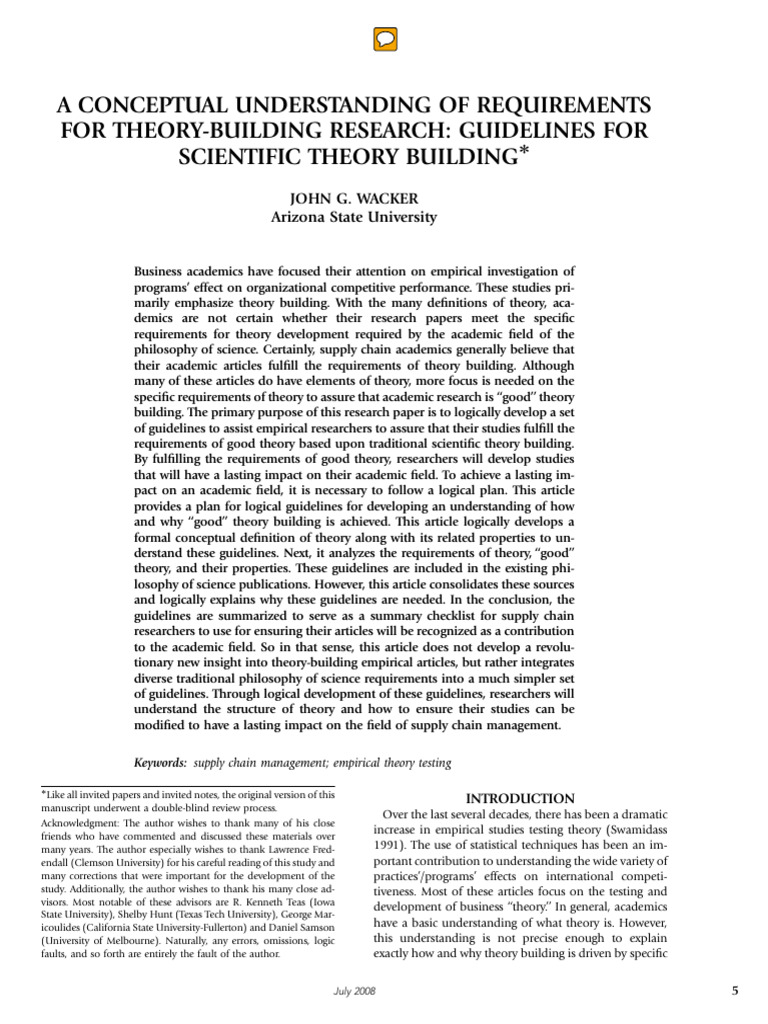 WACKER 2008 Theory Building Guideline | PDF