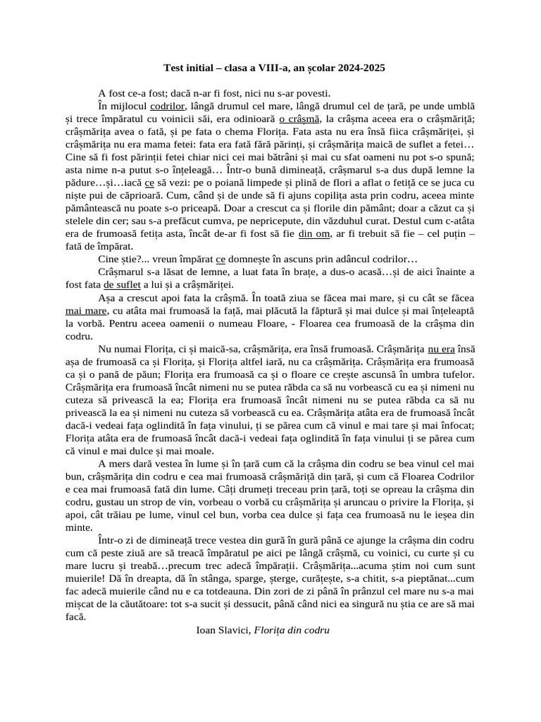 Test Initial Viii 20242025 | PDF