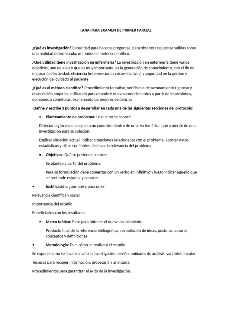 7C Guia para Examen de Primer Parcial | PDF