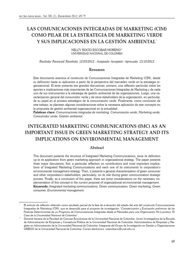 LAS COMUNICACIONES INTEGRADAS DE MARKETING (CIM) V20n2a05 | PDF