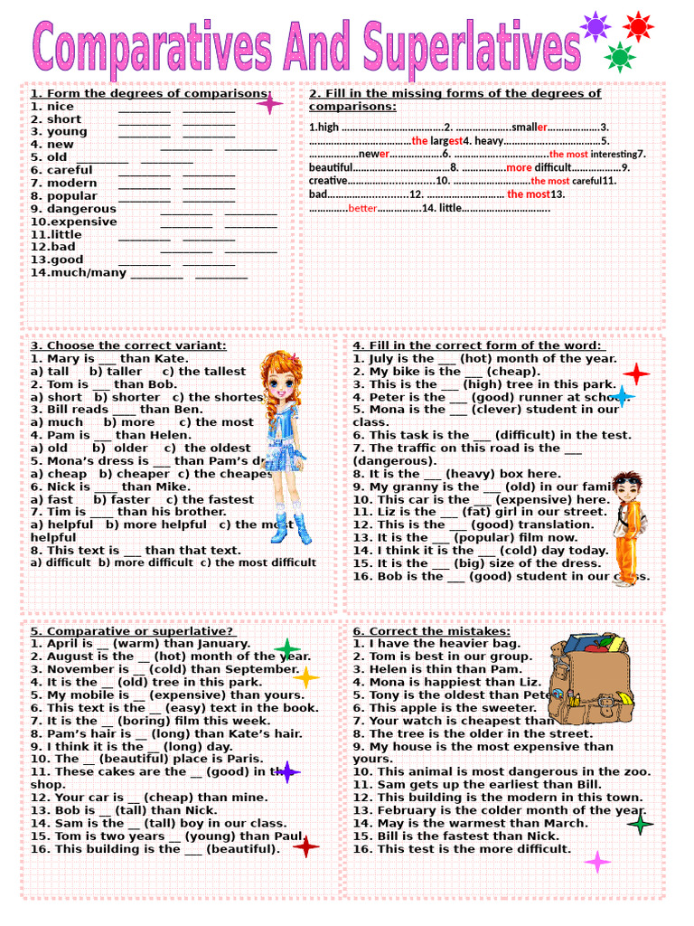 Adjectives Comparatives and Superlatives | PDF