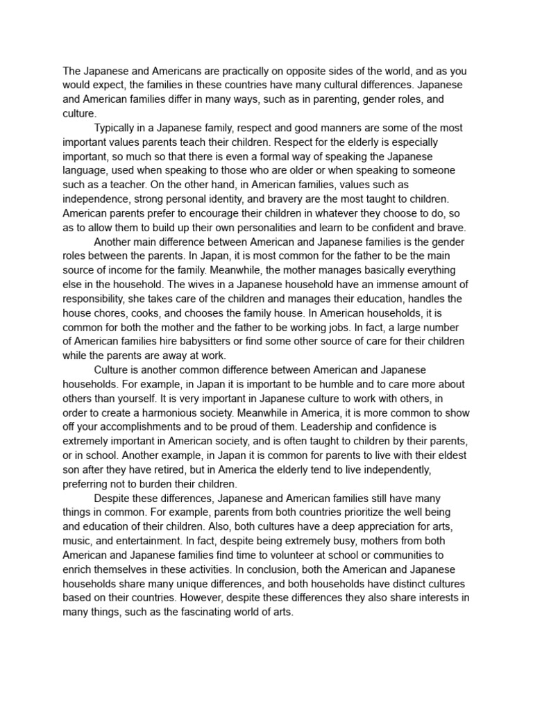 Japanese Unit 3 Writing Assignment | PDF