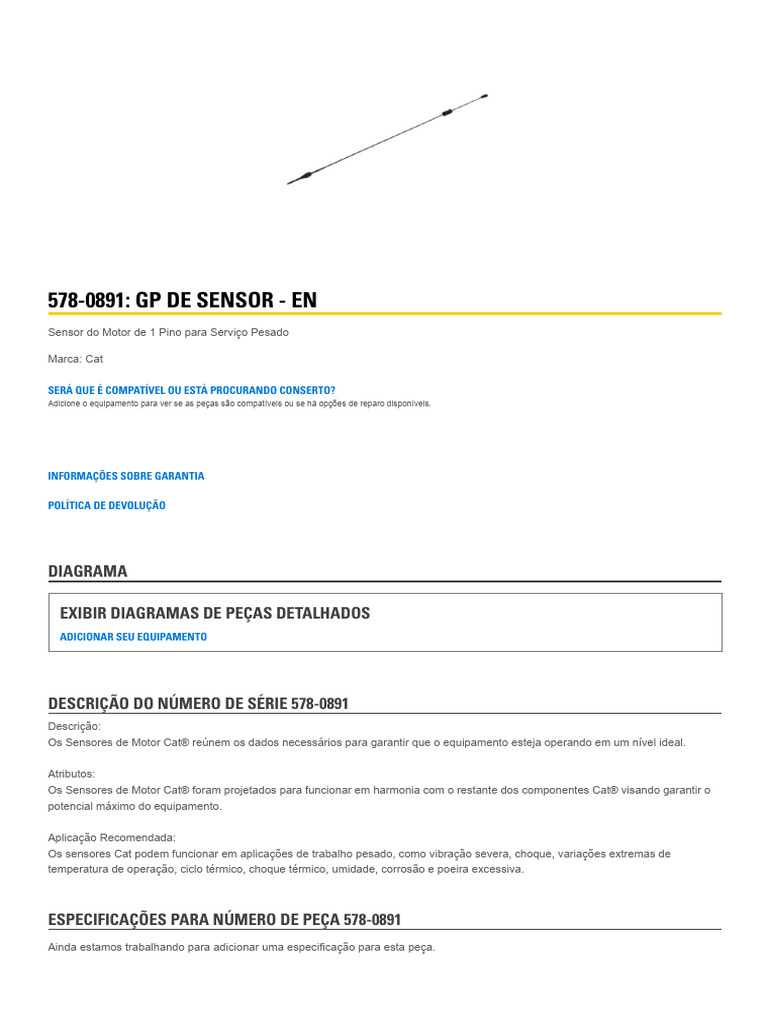 578-0891: GP DE SENSOR - EN: Diagrama Exibir Diagramas de Peças ...