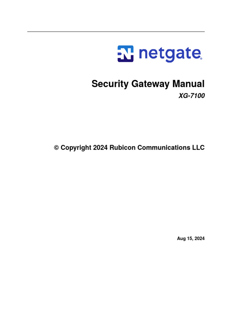 XG 7100 Security Gateway Manual | PDF