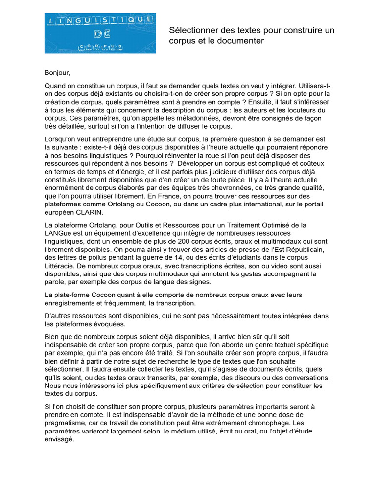 Construire et documenter un corpus | PDF