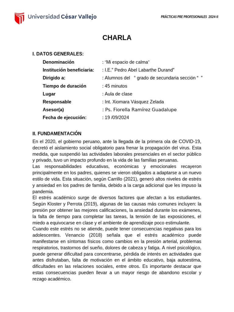 Esquema de Charla | PDF