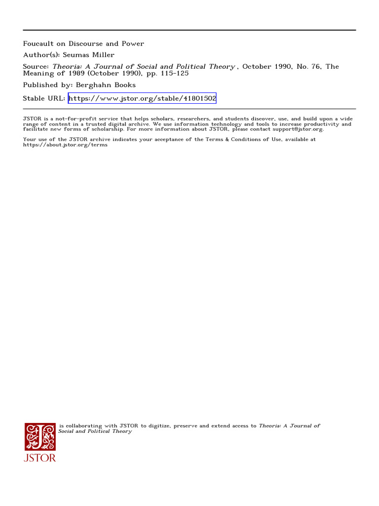 Foucault On Discourse and Power | PDF