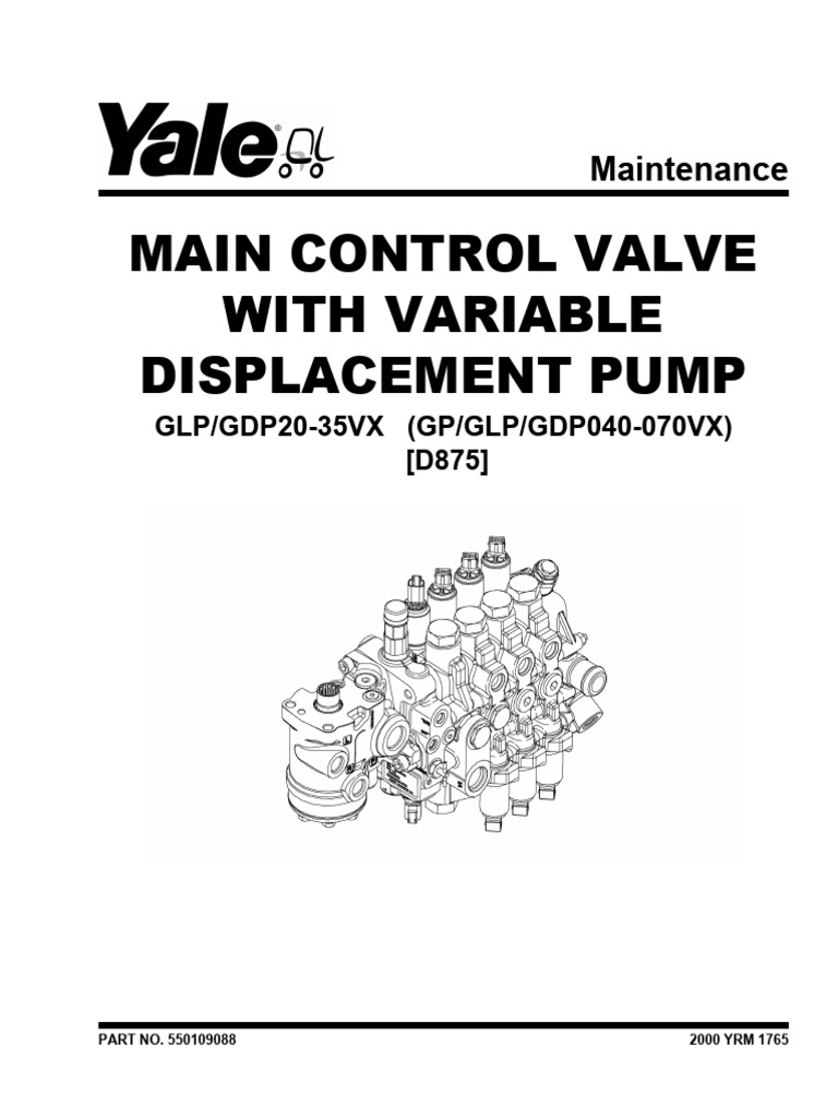 Main Control Valve With Variable Displacement Pump: Maintenance | PDF