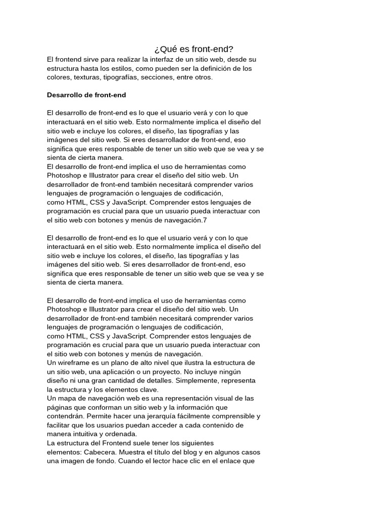 Qué Es Front End Pdf