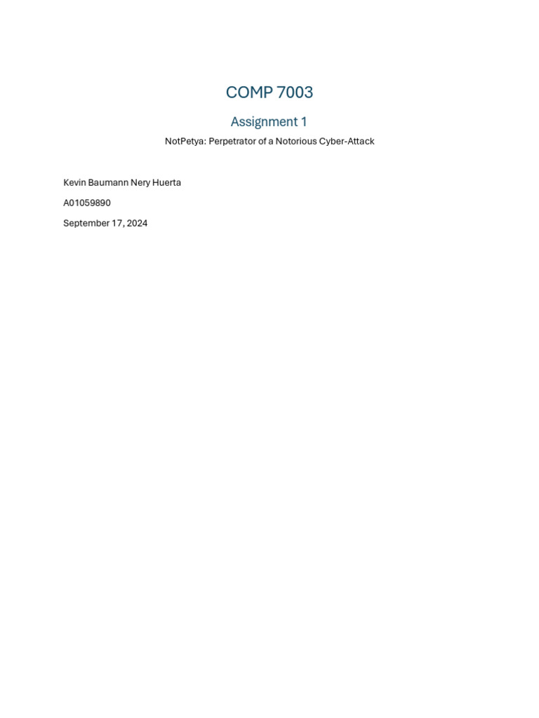 NotPetya Cyberattack: Exploits and Impact | PDF | Security | Computer ...