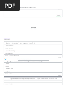 Video Recording and Editing Solved MCQs With PDF Download