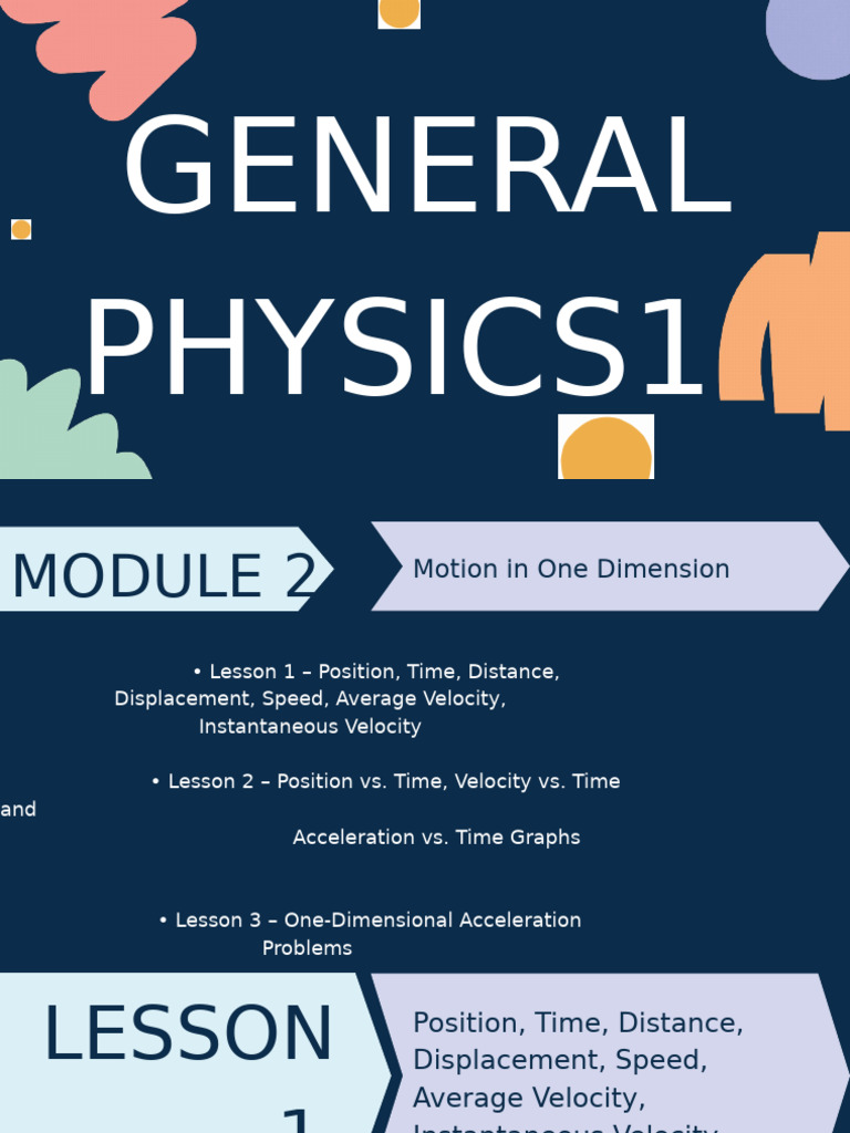 Motion in One Dimension | PDF