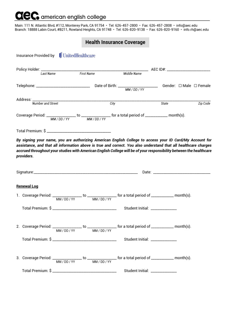 Health Insurance Signup | PDF