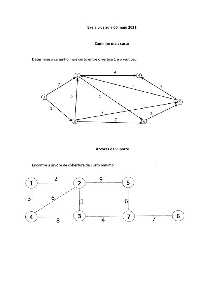 Exercícios Aula 06 Maio | PDF