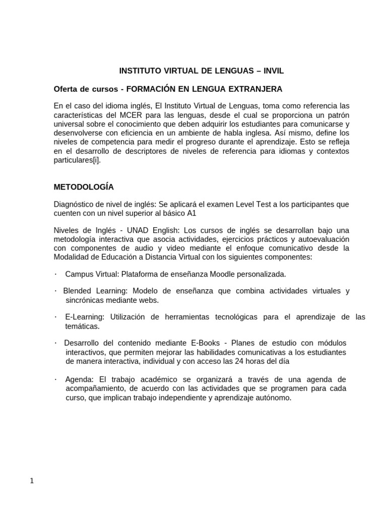 Informe Oferta Invil DCSD | PDF