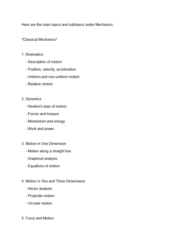 PHY 111 (Mechanics) | PDF