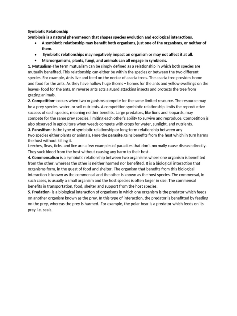 Week 6 Symbiotic Relationship PDF