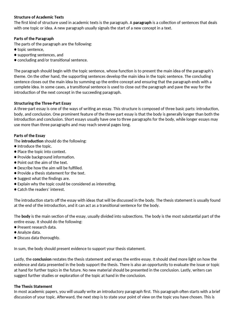Academic Text Structure and Writing Guide | PDF | Plagiarism | Essays